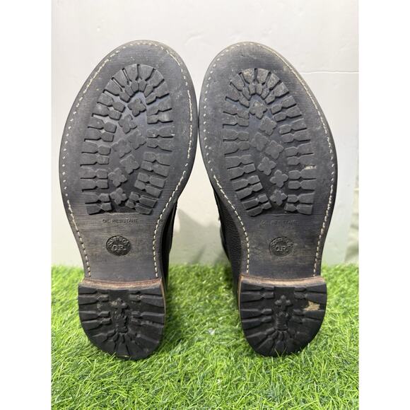 rag & bone Kent Black Pebbled Leather Lace-Up Boots Made in USA Distressed Men main image 11